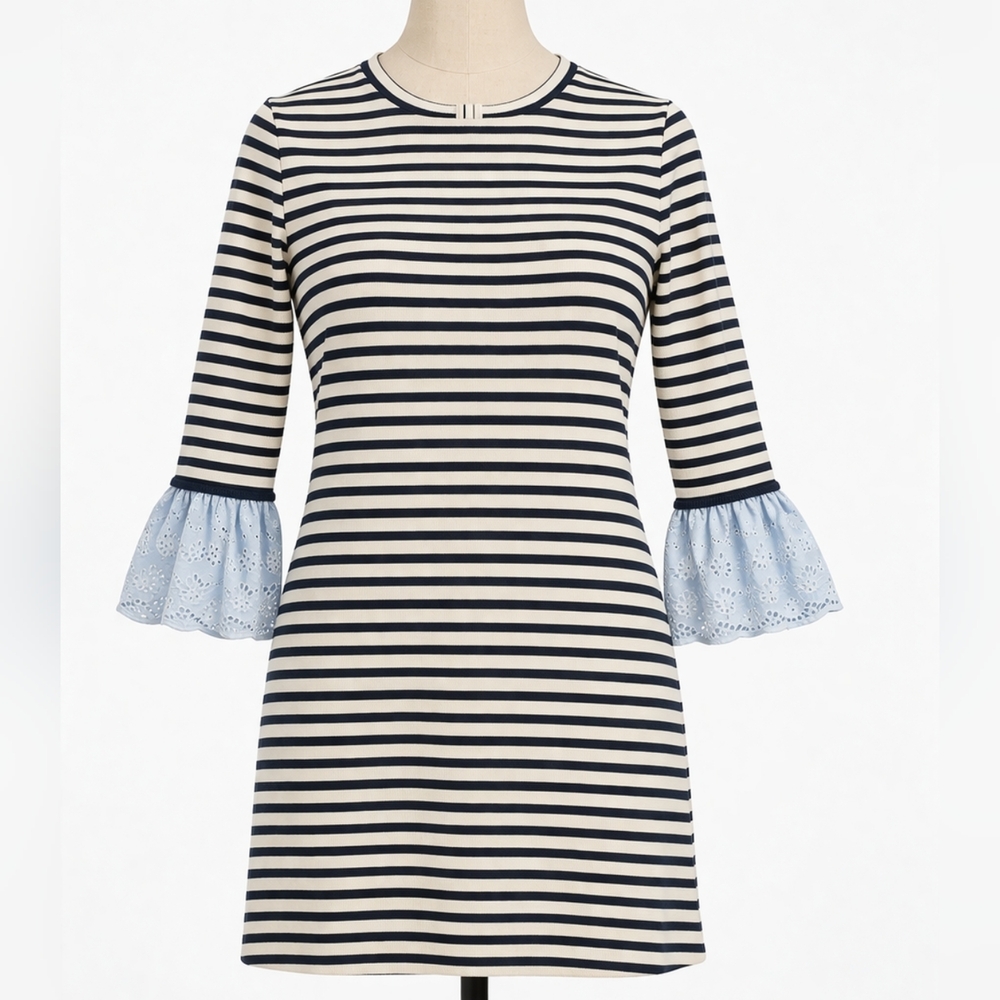 Tommy Hilfiger Striped Knit Dress w/ Eyelet Sleeve Detail - Picture 2 of 10